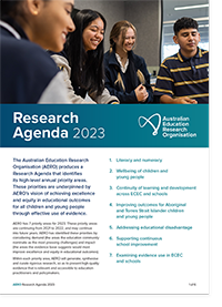 Thumbnail image of the 2023 Research Agenda, with secondary students on the front cover