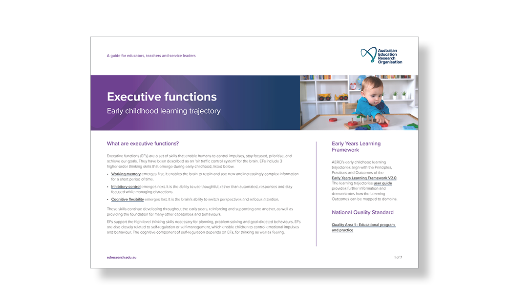 AERO Executive functions - Learning trajectory