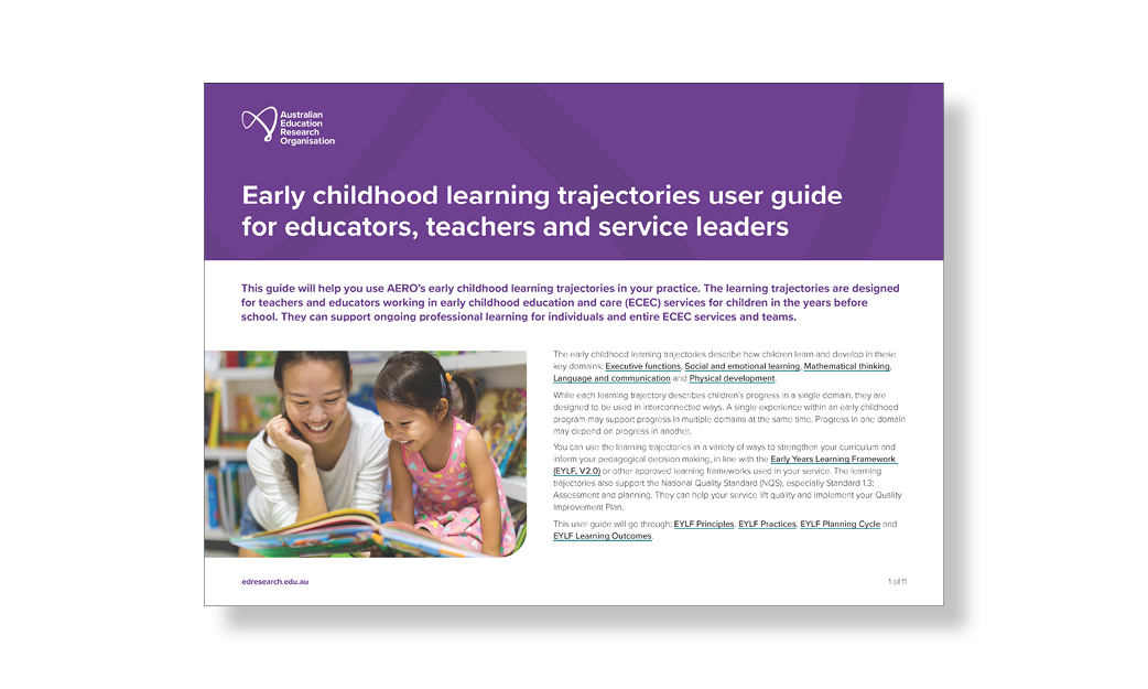 AERO Early childhood learning trajectories user guide